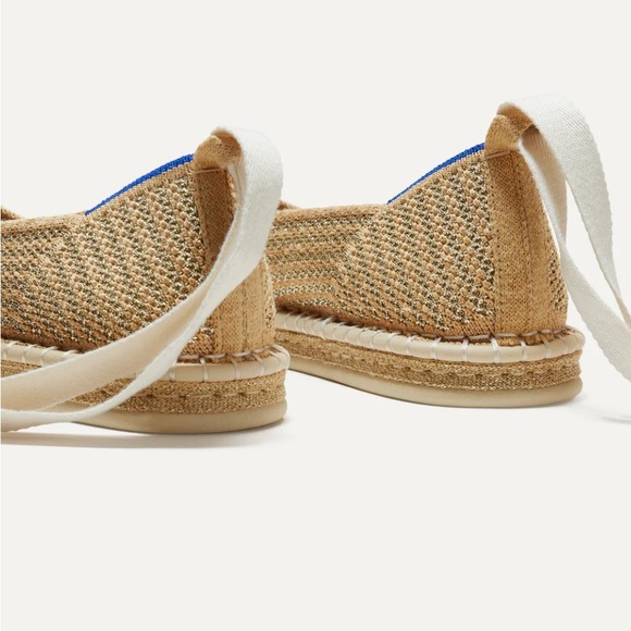 Rothy's Gold Stripe Espadrille with Optional Ankle Ribbon - Picture 4 of 10